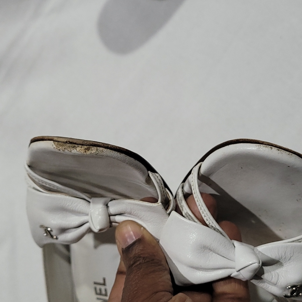 Chanel open toe heels shoes sz eu35 - Picture 8 of 16